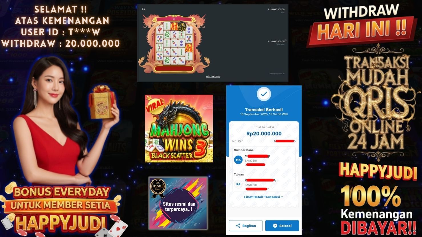 HAPPYJUDI JACKPOT SLOT MAHJONG WINS 3 BLACK SCATTER